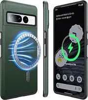 [NJROW] Strong Magnetic for Google Pixel 7 Pro Case Compatible with MagSafe [2024 Upgraded] [Dual Layer Heavy Duty] [Military Shockproof] Rugged Case for Google Pixel 7 Pro Phone Case Slim,Forest Green