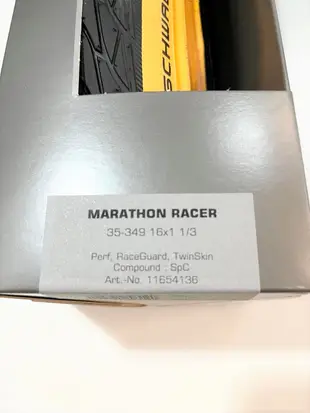 老田單車 Schwalbe Marathon Racer 35-349 16x1.1/3 膚色可折 自行車/小徑輪胎