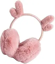 [COLLBATH] 1Pc Winter Plush Earmuff with Cute Antler Design Warm Ear Warmer for Outdoor and Soft and Adorable Winter Accessories