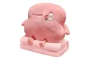 COMFEYA 2-in-1 Soft Plush Blanket Pillow - Pink