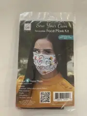 NIP Tailor Sew Your Own Reversible Face Mask Kit 100% Cotton 4 Masks Brown Multi