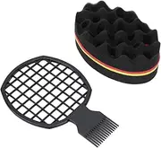 2pcs Curl Comb Twist Hair Coils Comb, Professional Afro Twist Hair Comb Set, Soft Flexible Hair Sponge Hairdressing Tool Set, Twist Wave Barber Tool for Barber Curl Hair Styling