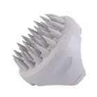 (Gray）Massager Shampoo Brush Wet Dry Hair Soft Silicone Head Scalp Exfoliator