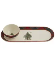 Spode Christmas Tree 2pc Chip & Dip