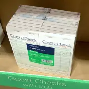 20 Pk GUEST CHECK Restaurant Receipt Books 1 Part w/ Stub 50 per Book 3" x 7" in