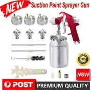 HVLP Suction Paint Sprayer Gun w/1.3mm 1.7mm 2mm Nozzles Air Paint Spray Gun Kit