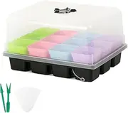 Planting Trays for Seedlings,Greenhouse Propagation Kit - Ventilated Growing Pot with Adjustable Humidity Dome for Indoor Garden Greenhouse Balcony