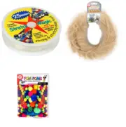 Bead & Jewelry Making 300 Hot Colors Pom-Poms, 9' Lion Mane Stems, 25m Bead Cord