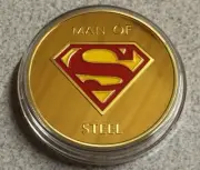Superman Coin Finished In GOLD 1oz Weight .999 Collectors coin medallion