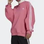 【ADIDAS 愛迪達】OS SWEATSHIRT 女 長袖上衣 大學T 經典 復古 國際版 寬鬆 三葉草 粉紅(H33542)