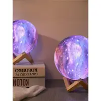 在飛比找ETMall東森購物網優惠-3D星空燈創意彩繪燈球3D星空月球燈 臥室床頭裝飾燈 國慶節