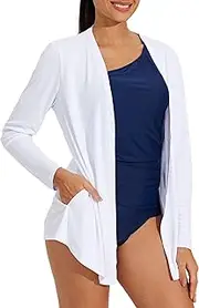 [WILLIT] Women's UPF 50+ Cardigan Lightweight Long Sleeve Sun Wrap with Pockets SPF UV Sun Shirts Quick Dry