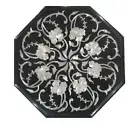 12 Inches Marble Office Side Table Top Mother of Pearl Inlay Work Coffee Table