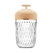 Crystal Folia Dark Woodbrushed Brass Finish Portable Lamp Bedside Lighting Walnut