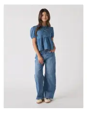 [Decjuba Kids] Kelly Tie Front Shirt in Blue