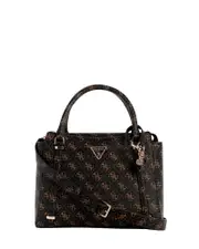 GUESS Women's Brown Logo Daryna Satchel Bag