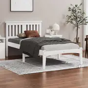 ALFORDSON Bed Frame Wooden Timber King Single Mattress Base Platform White ELGIN
