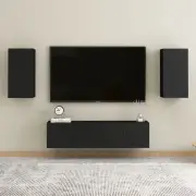 "TV Cabinet Black 12""x11.8""x23.6"" Chipboard"