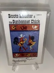 BOOTS ROOSTER & THE SUNBONNET CHICK Fusible Applique Wall Hanging Quilt Pattern
