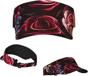 [RLDOBOFE] Sun Visor Hat Adjustable Empty Top Baseball Cap Happy Valentine's Day Flowers Sun Hats for Women Men Sunscreen Visor Caps Summer Beach Sports Hats Black, Black, One Size, Black, One Size