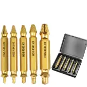 Screw Speed Out Drill Bits 5 PCS Tool Set Broken Bolt Remover Titanium Plating