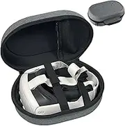 Lightweight and Durable Larger Carrying Case Compatible with Meta Quest 3/3S – Protect and Store Your VR Gaming Headset Headstrap and Controllers Accessories, Fuzz-Free Design for Home and Travel Use