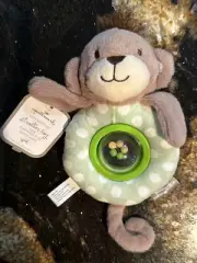 Hallmark Monkey Baby Spin Rattle Interactive Stroller Toy Stuffed Animal Plush