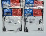 Qty (4) Tripp Lite U005-10I 10-inch USB-A Left-Angle Male to USB-A Female cables