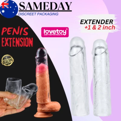 LOVETOY Realistic Penis Extender Sleeve DelayClear Dildo Cock Ring Sex Toy