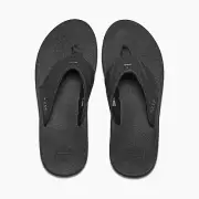 REEF FANNING MEN'S Slip-on SANDALS Nubuck Flip Flop Bottle Opener Black 13 46 EU