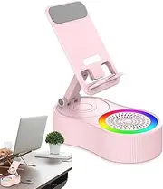 Wireless Induction Speaker | Portable Wireless Speaker with Charger,Adjustable Phone Holder with Ambient LED Light for College Dorm Game Music Women Men