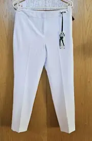 NWT Nicole By Nicole Miller White Ankle Pant Womens Size 2 Polyester/Spandex