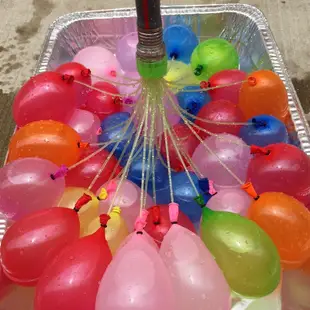 1包3束共111個水球 快速充氣水球氣球 送快速接頭灌水球神器戲水玩具