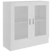 vidaXL Vitrine Cabinet White Engineered Wood Bookshelf Storage Sideboard Rack