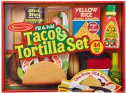 Melissa & Doug Wooden Fill & Fold Taco & Tortilla Set Playset