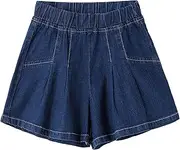 [Generic] Shorts Girls 4t Toddler Girl Summer Solid Color Denim Shorts Flowy Skirted Shorts Butterfly Short Skirts Denim Shorts Toddler Girls