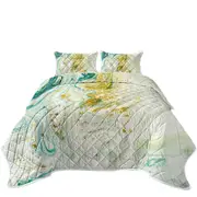 Blue Greyish and Golden Marble Coverlet