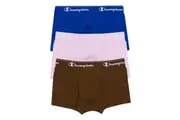 Champion Men's Athletic Cotton Trunk 3 Pack - Pink/Blue Believer/ Dance Monkey