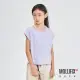 【Mollifix 瑪莉菲絲】鏤空造型小包袖運動上衣_KIDS、瑜珈服、瑜珈上衣、運動服(麻花紫)