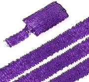 uxcell 5 Yards 1.9 Inch Elastic Sequins Trim Flat Sequin Strip Paillette Fabric Ribbon for Crafts DIY Fringe Sewing Costume Dress, Dark Purple