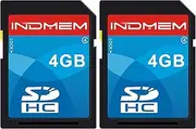 INDMEM SD Card 4GB SDHC Class 4 Flash Memory Card 4 GB Digital Camera Cards 2 Packs