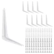 10Pcs 6 x 5 Inch Shelf Bracket Metal L Brackets Floating Shelf Brackets White