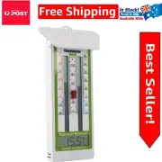 Elegant White & Green Digital Max Min Thermometer for Your Garden - Rated