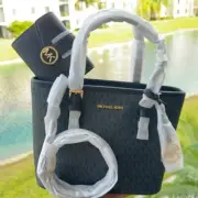 Michael Kors Jet Set Travel XS Carryall Tote Bag & Flap Bifold Wallet (Black)