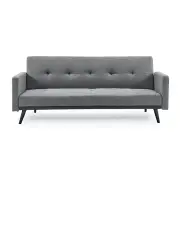 [Sarantino] 3 Seater Sofa Bed Lounge Futon Couch Modular Furniture Home Linen Fabric Light Grey