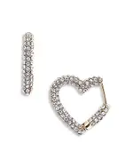 Baublebar Velma Pave Heart Hoop Earrings in Gold Tone