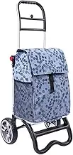 Foldable Shopping Cart, Lightweight Large Hand Truck for Supermarket, Portable Grocery Shopping Cart with Wheels, Removable Waterproof Bag(A)