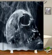 Smoky Human Skull Shower Curtain