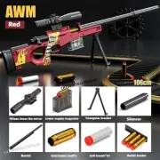 98k AWM Shell Eject Sniper Rifle EVA Soft Bullet Toy Gun with 15X Mirror