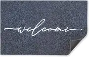 AAZZKANG Welcome Mat 24"x36" Non Slip Durable Outdoor Indoor Doormat Ultra Absorb Mud Easy Clean Front Door Rug for Entrance,High Traffic Areas Grey